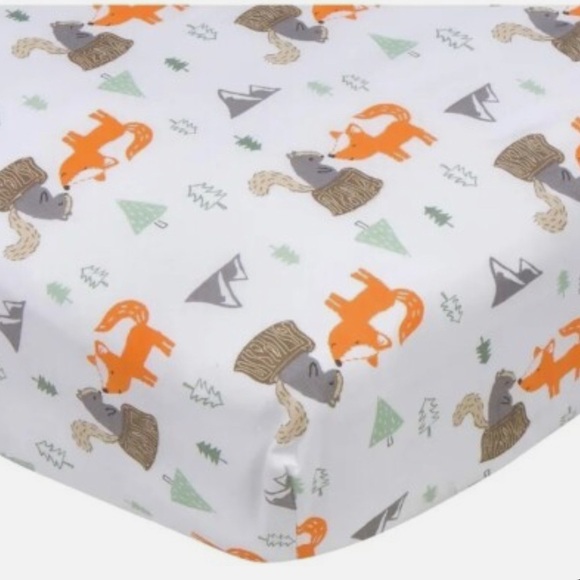 New Gerber Woodland Fitted Crib Sheets Fox Squirrel - Picture 6 of 6